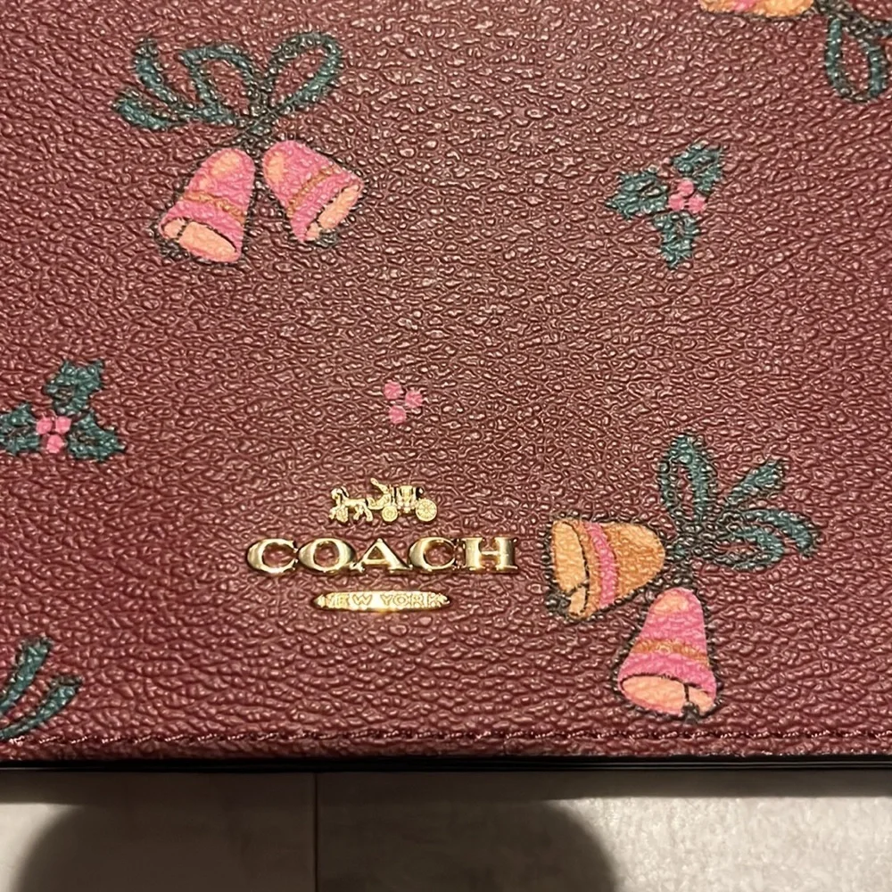 Coach Holiday Bells Crossbody bag Wallet Clutch coated canvas Collectible NWT